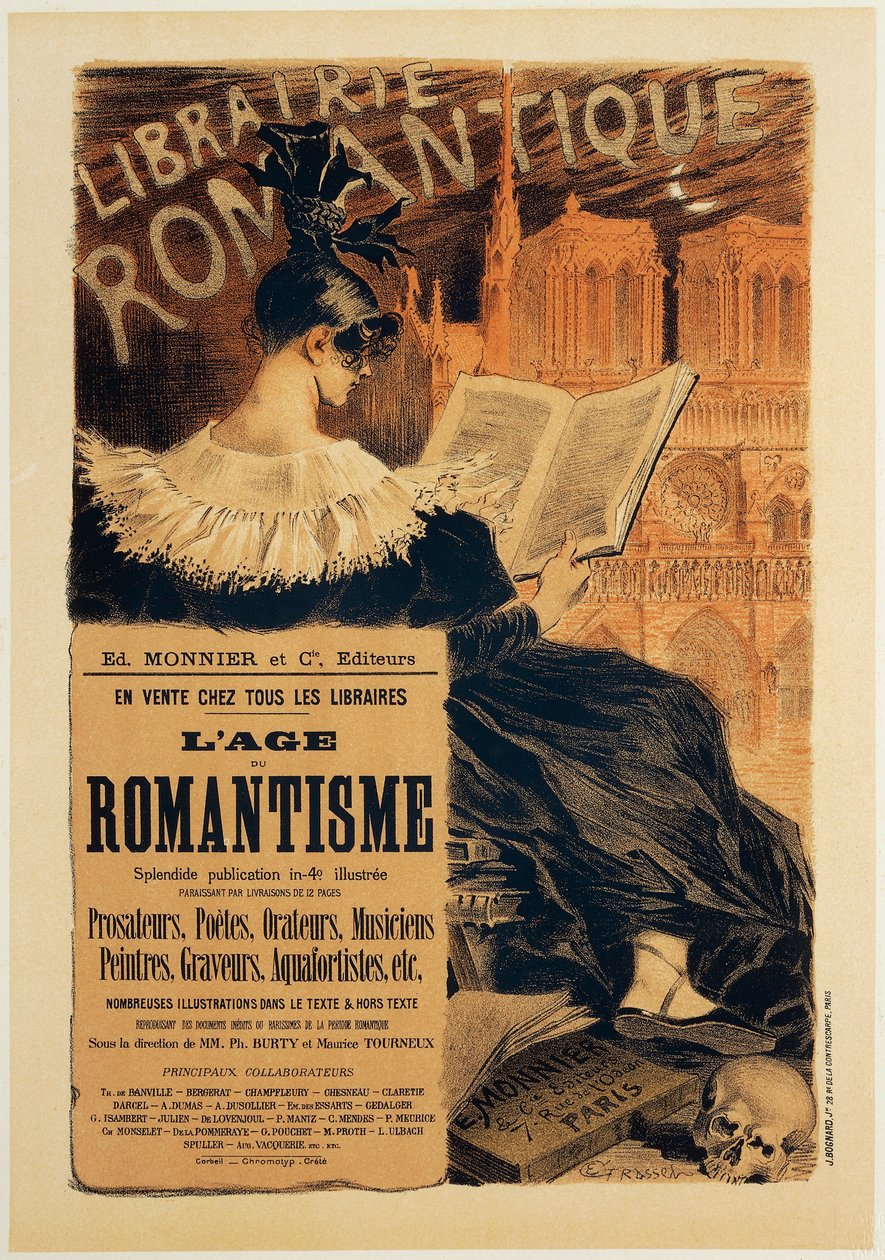 Romantik Kitapçı, Eugene Samuel Grasset tarafından poster by Eugene Grasset