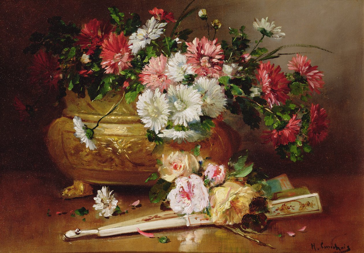 Bir Fan ile Natürmort by Eugene Henri Cauchois