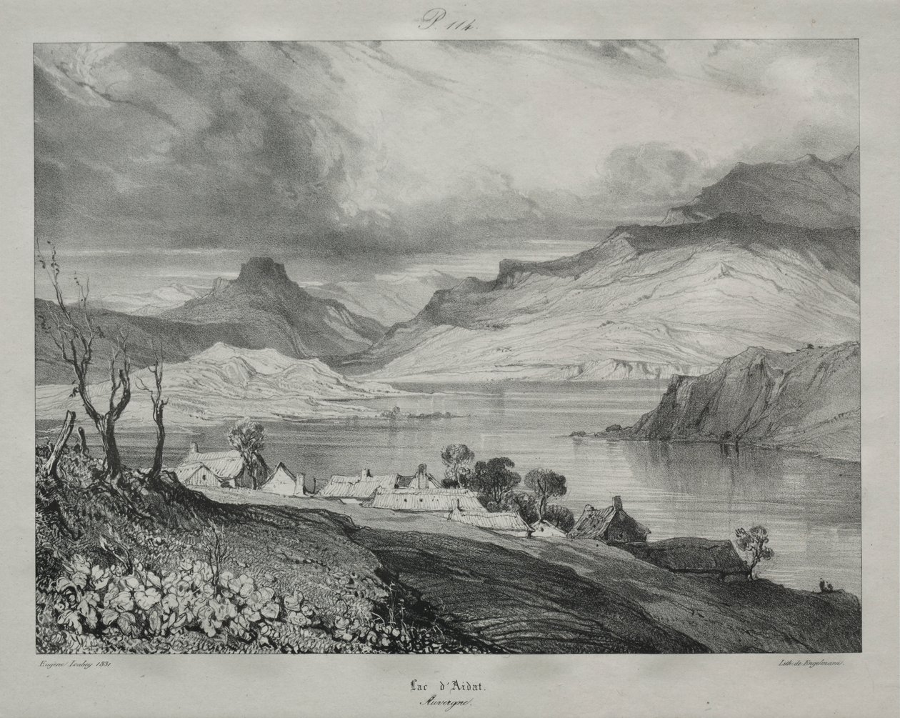 Auvergne: Aidat Gölü, Auvergne by Eugene Isabey