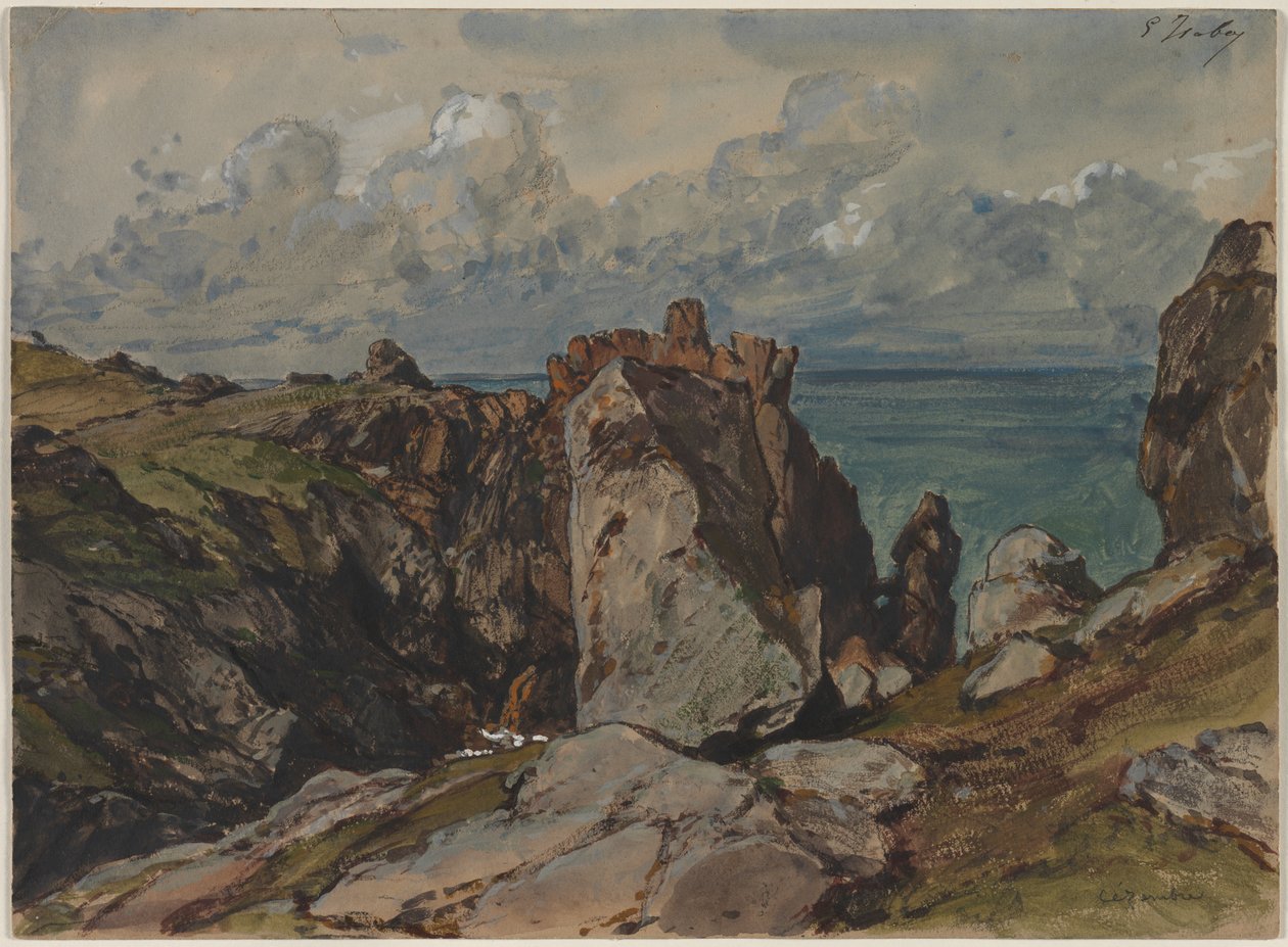Cézembre, Brittany, c. 1830. by Eugene Isabey