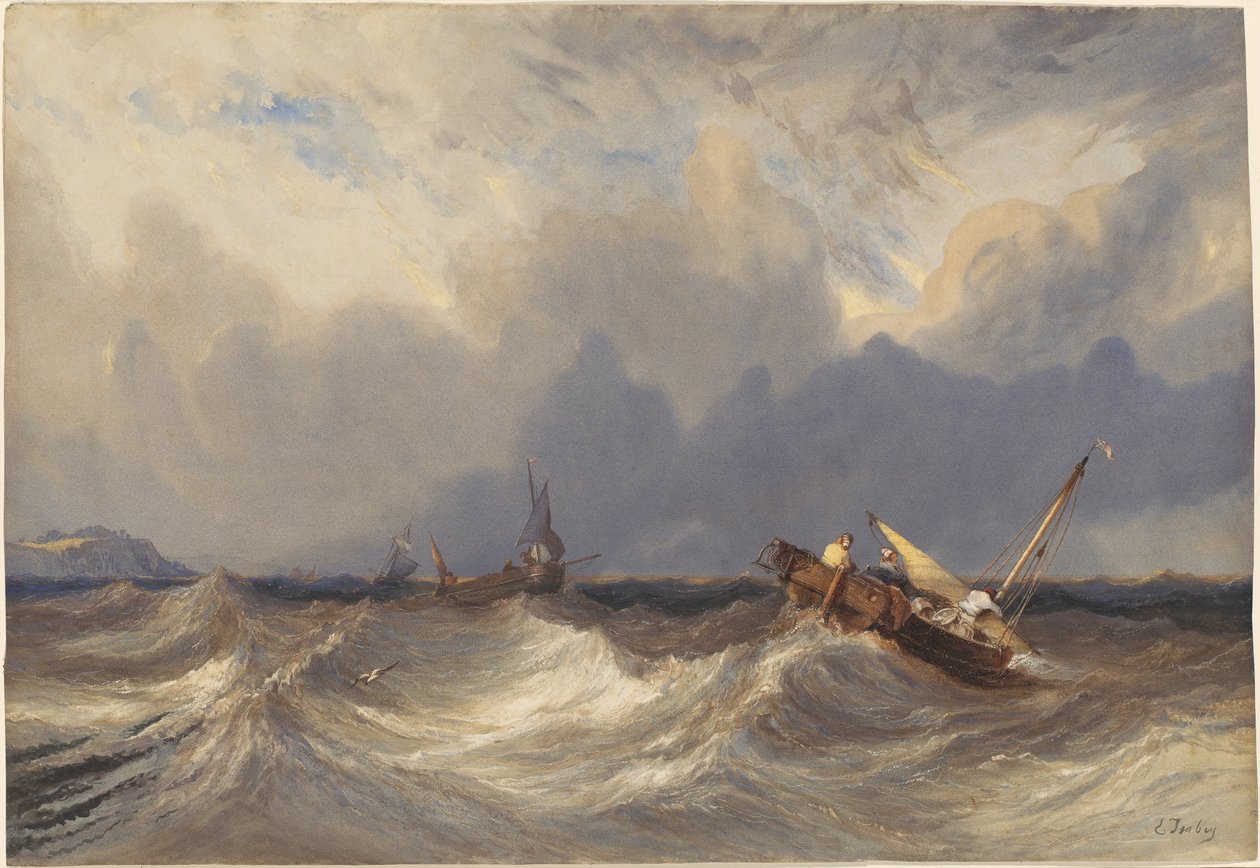 Fırtınadan Önce Sallanan Balıkçı Tekneleri by Eugene Isabey