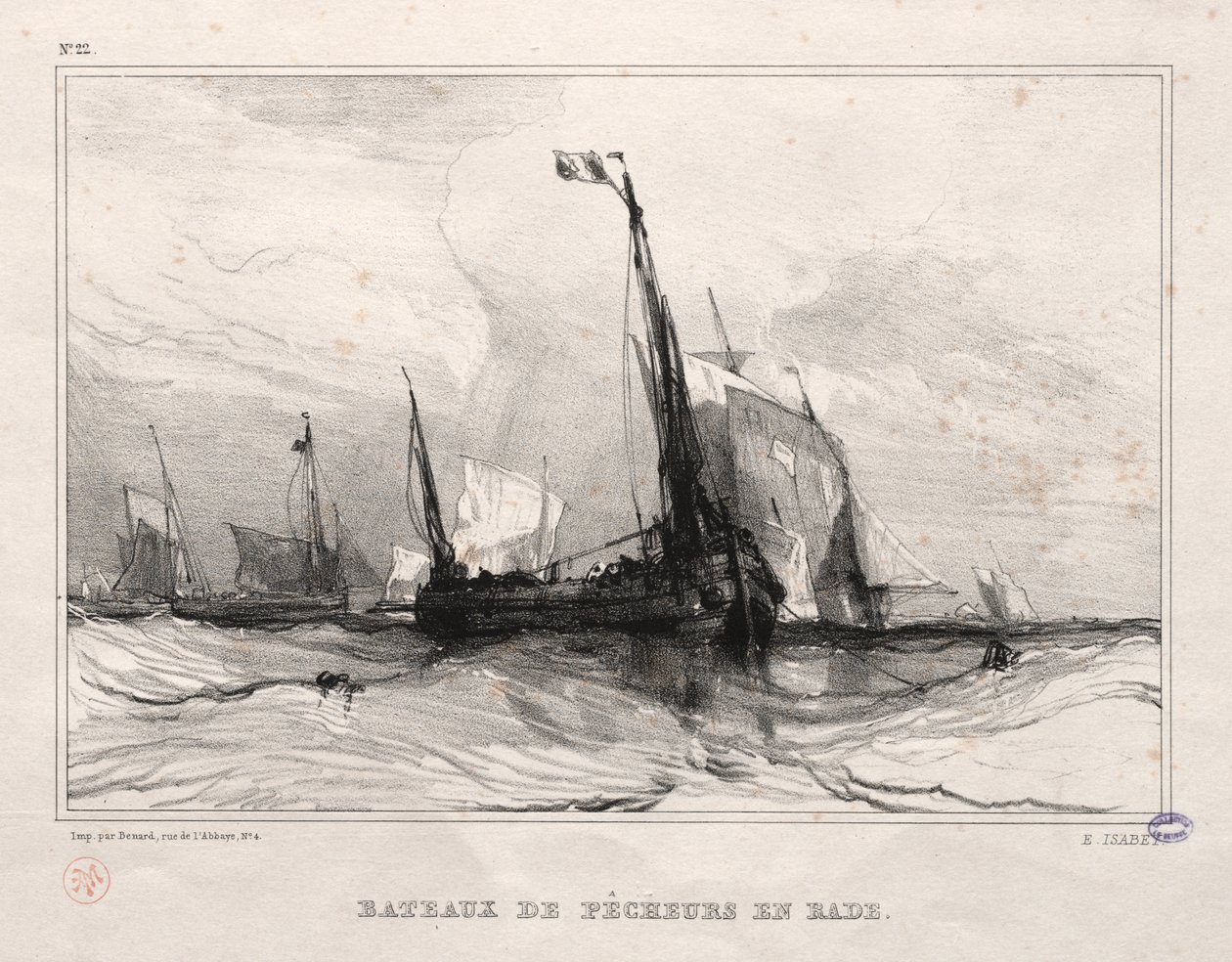 Anchor'da balıkçı tekneleri by Eugene Isabey