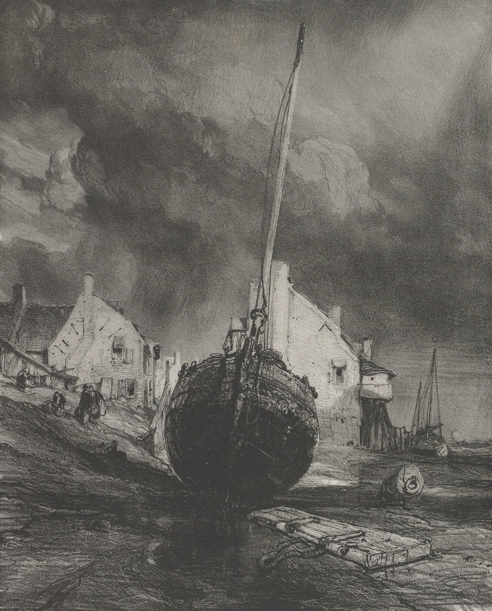 Saint-Valéry-sur-Somme hatırası, 1833. by Eugene Isabey