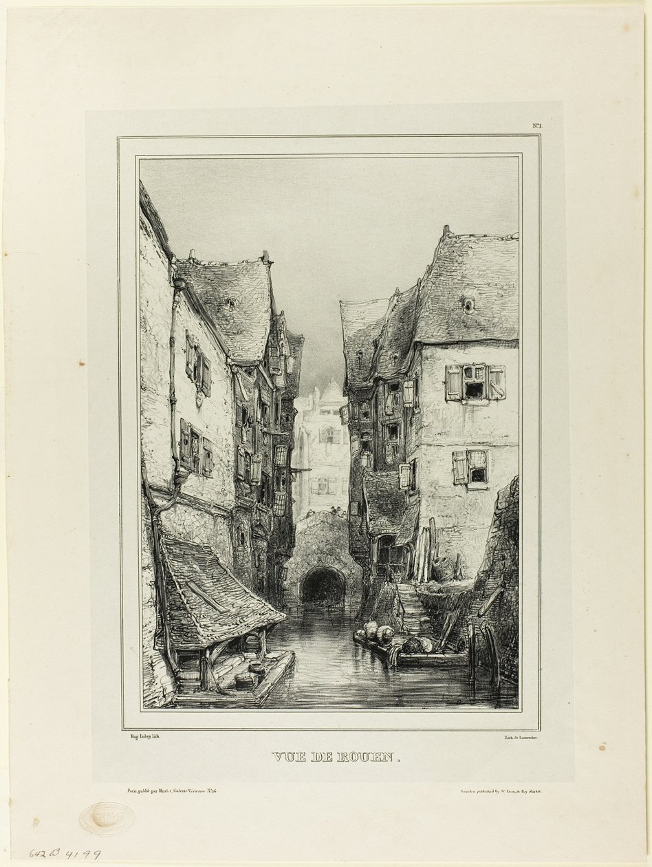 Rouen manzarası by Eugene Isabey