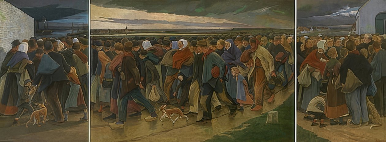 Göçmenler (triptik). 1896 by Eugene Laermans