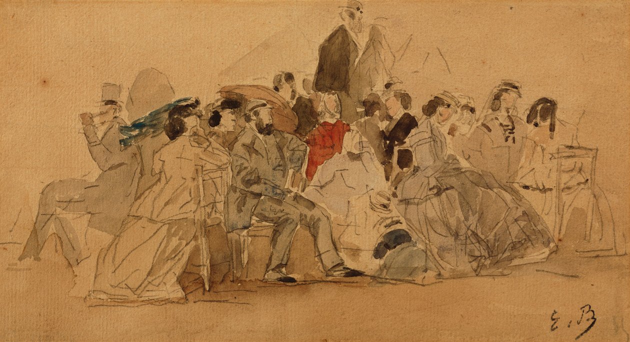 Sahilde Öğleden Sonra, 1865 dolayları by Eugene Louis Boudin