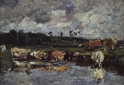 Havuzdaki Hayvanlar. c.1881-88 by Eugene Louis Boudin