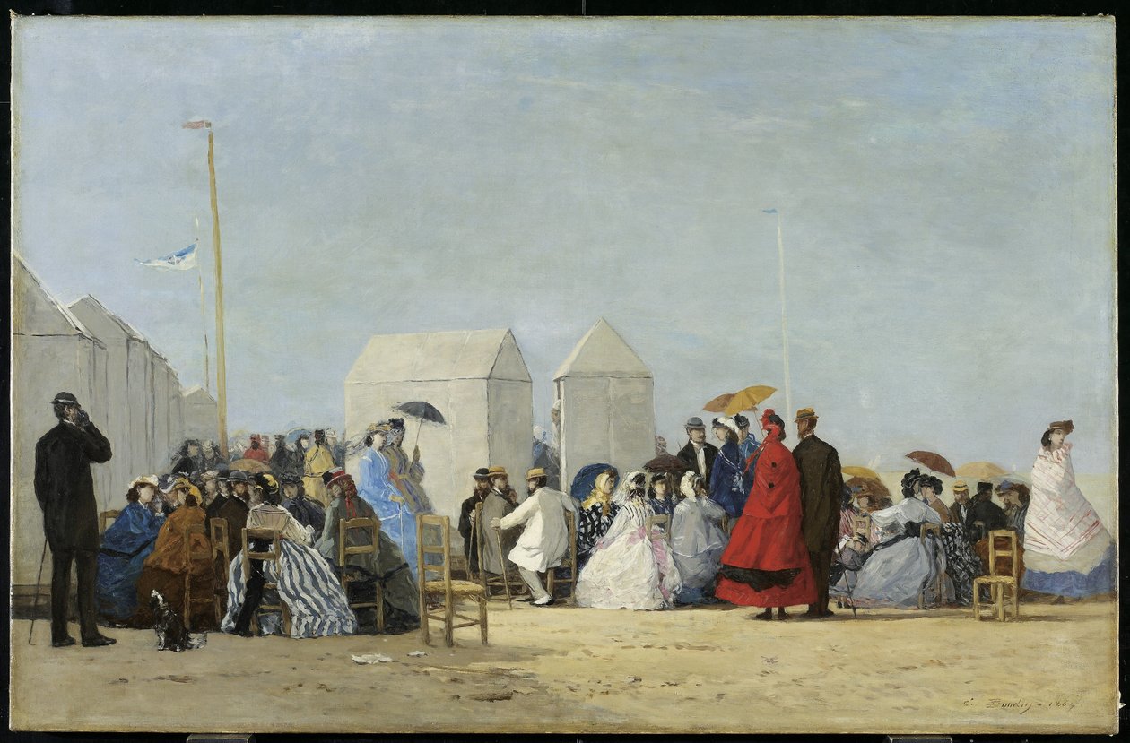 Trouville Yakınındaki Plaj, 1864 by Eugene Louis Boudin