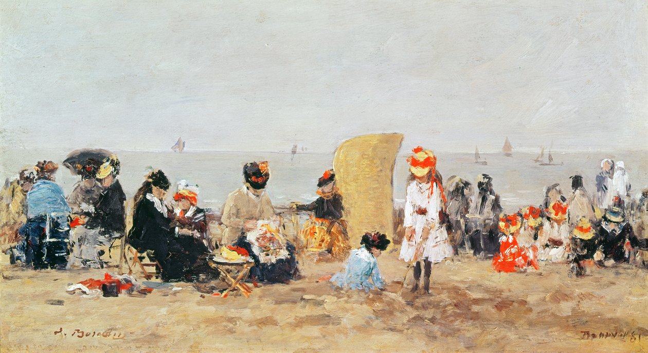 Sahil Sahnesi, Trouville, 1881 by Eugene Louis Boudin