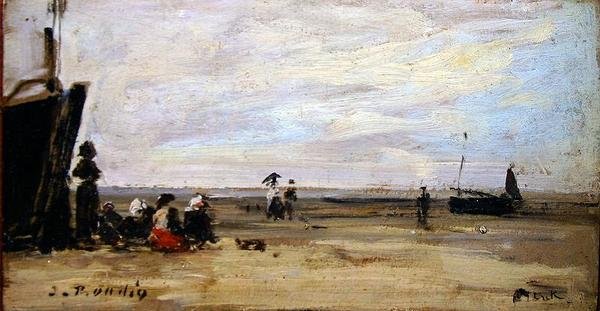 Sahil sahnesi (gemide yağ) by Eugene Louis Boudin