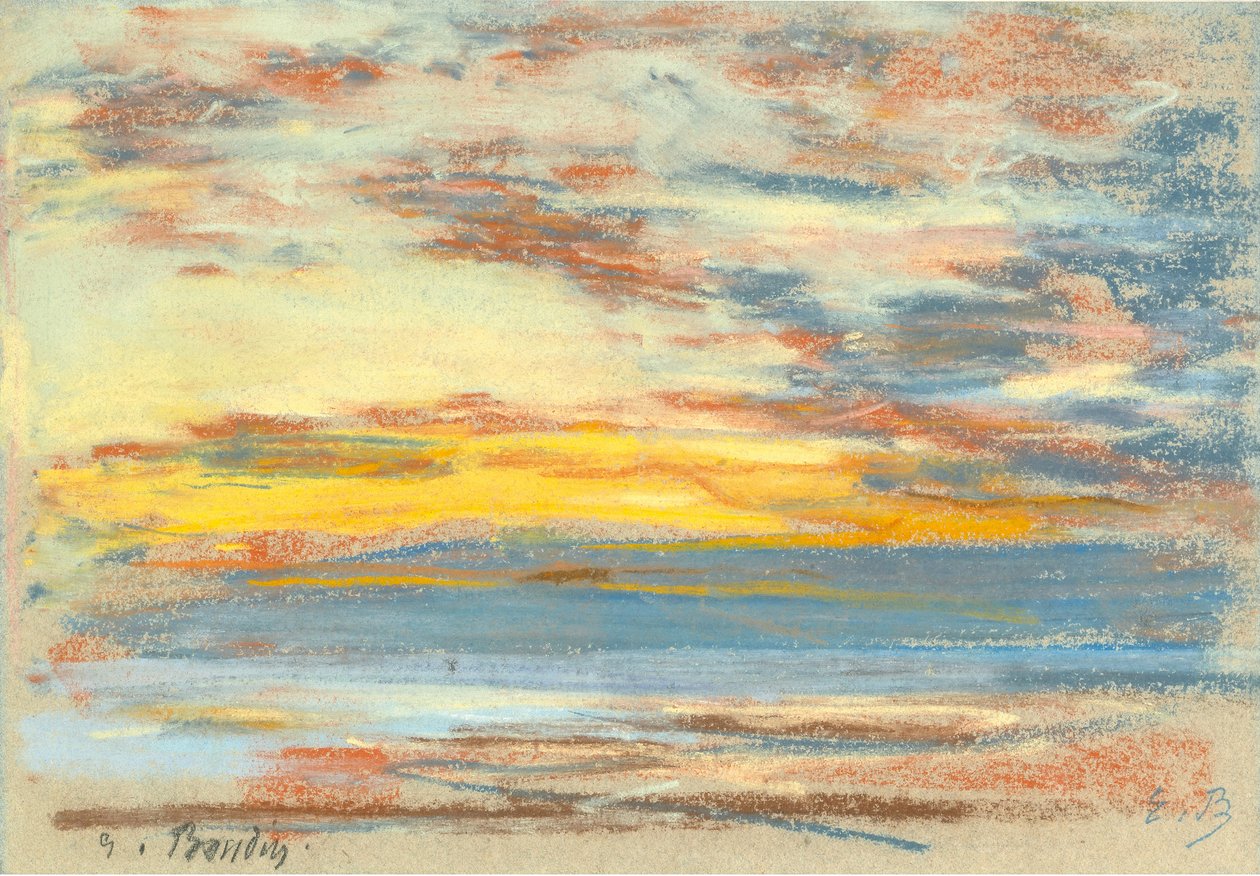 Kıyı şeridi ve gökyüzü, c. 1890. by Eugene Louis Boudin