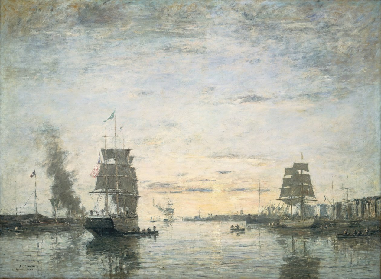 Limana giriş, Le Havre, 1883. by Eugene Louis Boudin