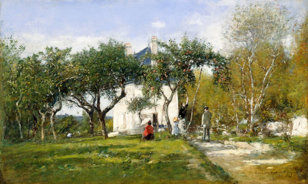Fervaques, Bahçe ve Mösyö Jacquette Evi, 1877 by Eugene Louis Boudin