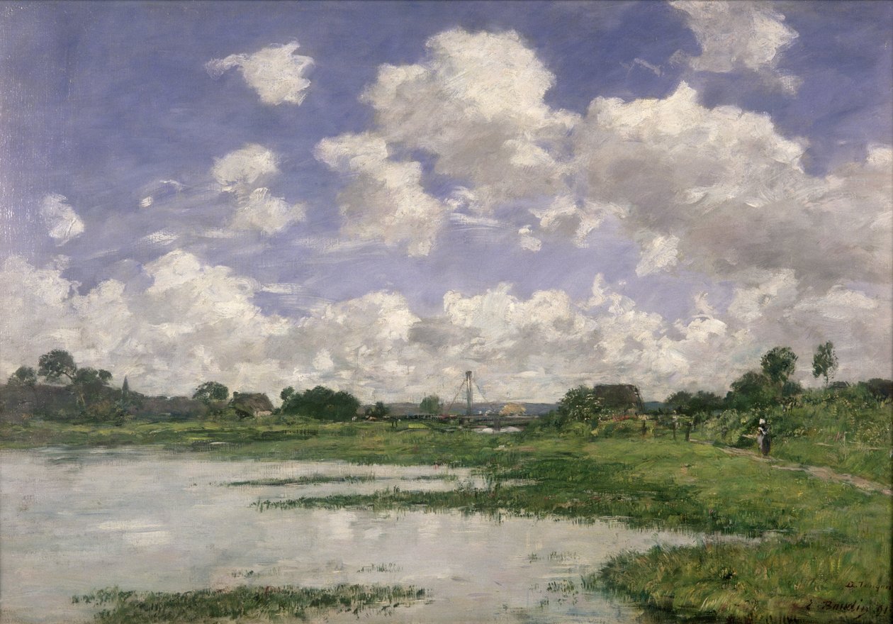 Manzara, Nehir Touques, 1891 by Eugene Louis Boudin