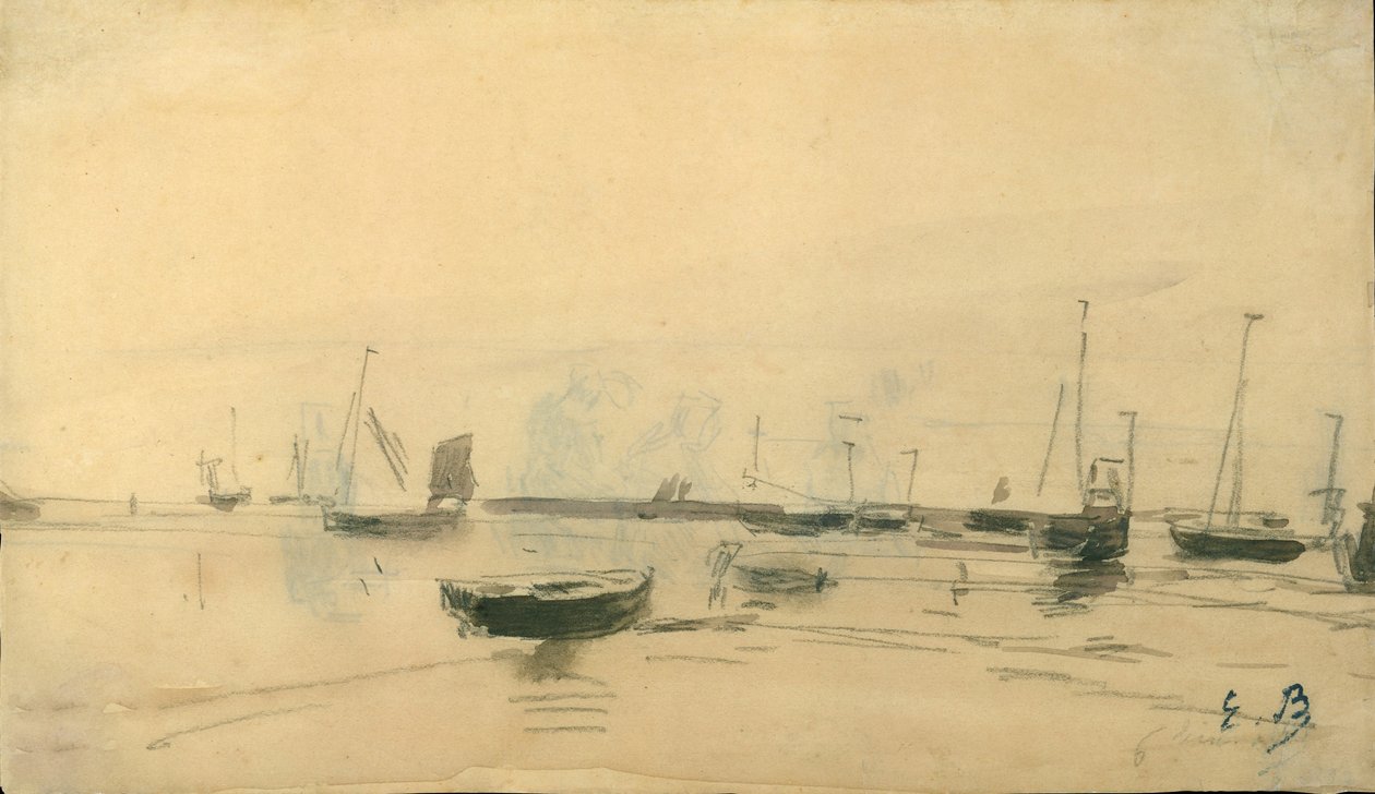 Deniz Manzarası recto, 1870-85. by Eugene Louis Boudin