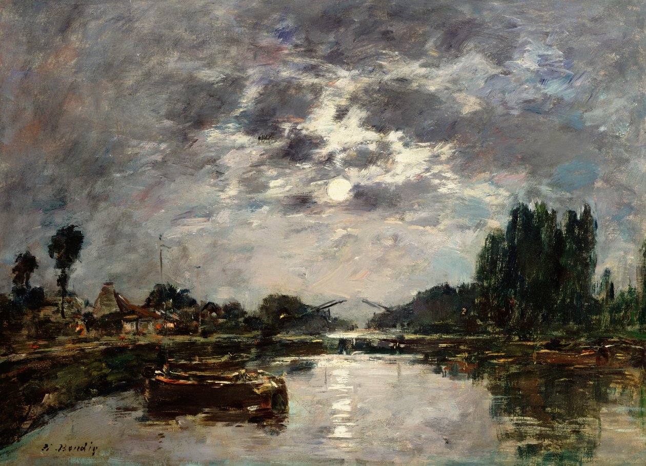 Ayışığı, Canal de St. Valery, 1891 by Eugene Louis Boudin