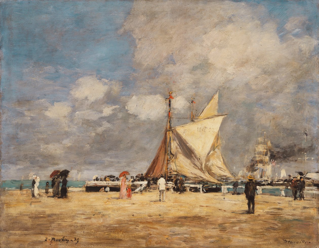 İskelede, Deauville, 1889 by Eugene Louis Boudin