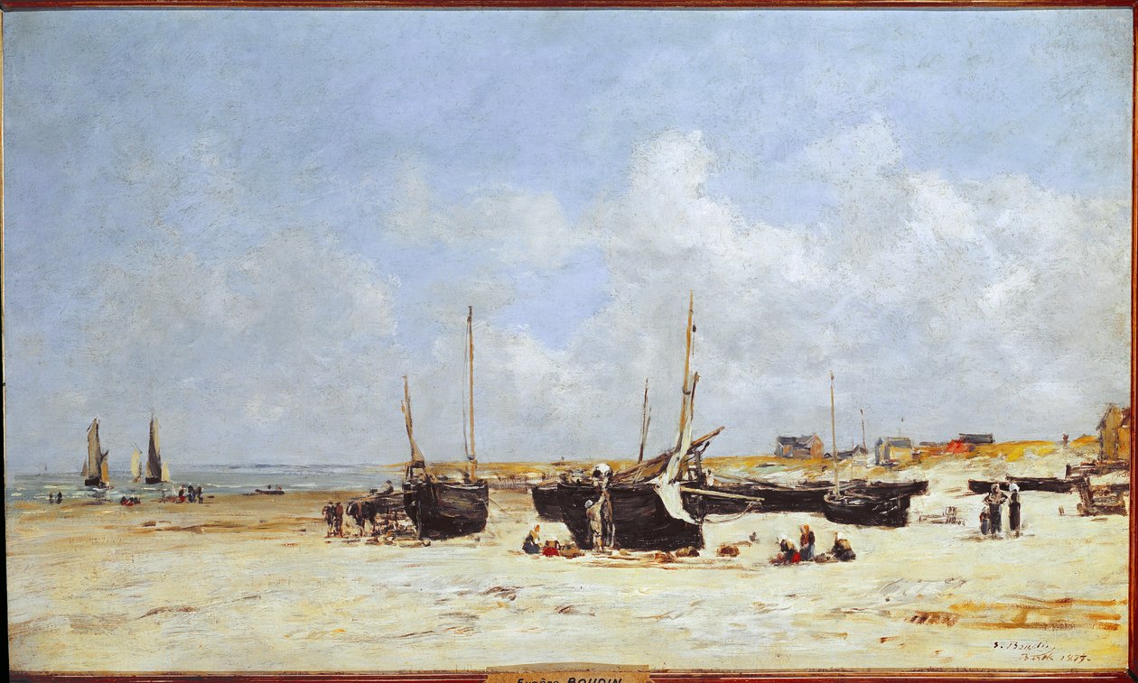 Berck sahilinde, Pas-de-Calais (tuval üzerine yağlı boya by Eugene Louis Boudin