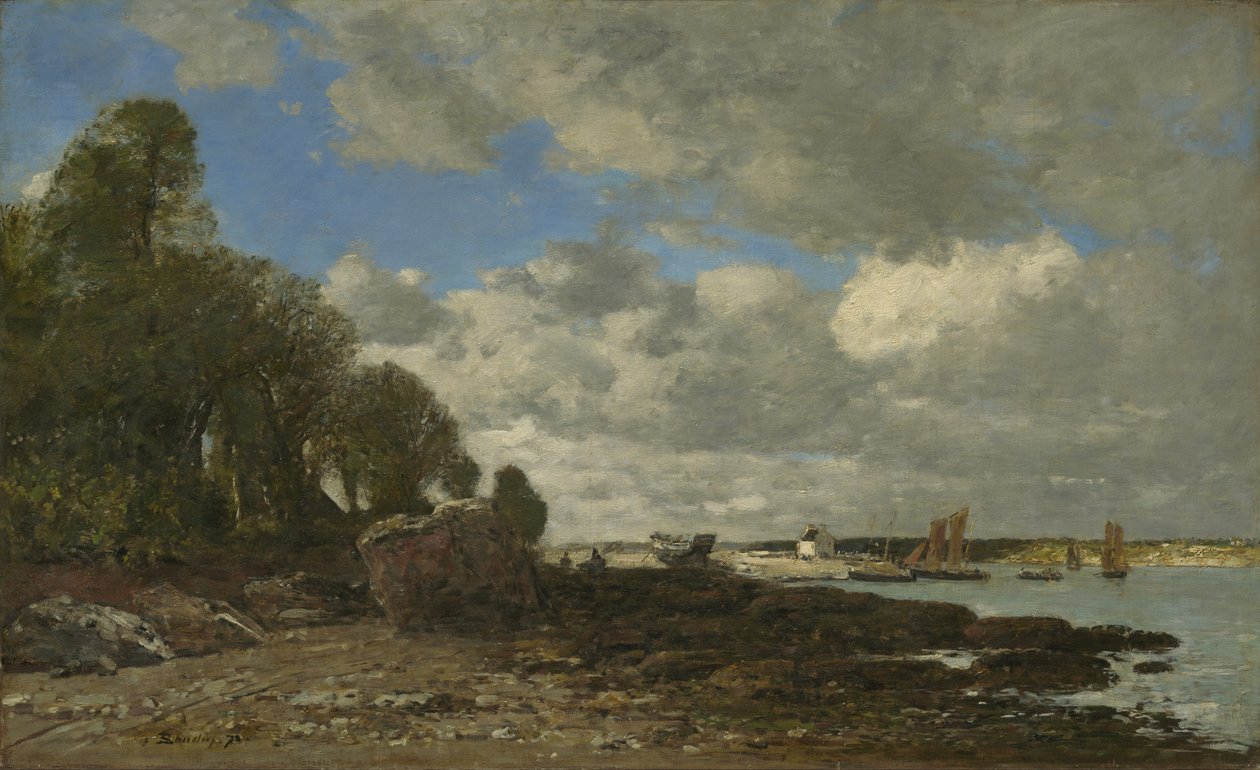 Plougastel, Feribot Geçişi, 1873 by Eugene Louis Boudin