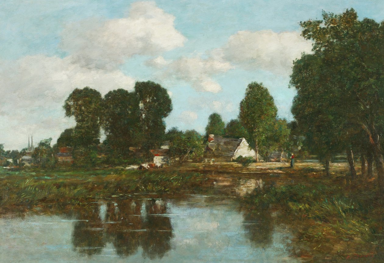 Pres de Quimper (panel üzerine yağ) by Eugene Louis Boudin