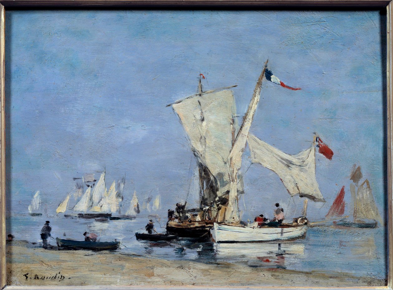 Yelkenli Boyama Eugene Louis Boudin (1824-1898) 1869 Güneş. 0,24x0,33 m Paris, Orsay Müzesi by Eugene Louis Boudin