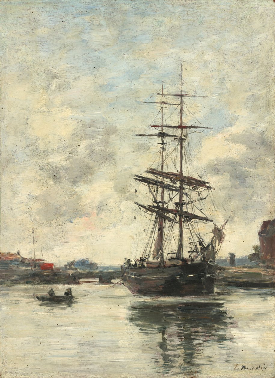 Touques üzerinde gemi, c. 18881895. by Eugene Louis Boudin
