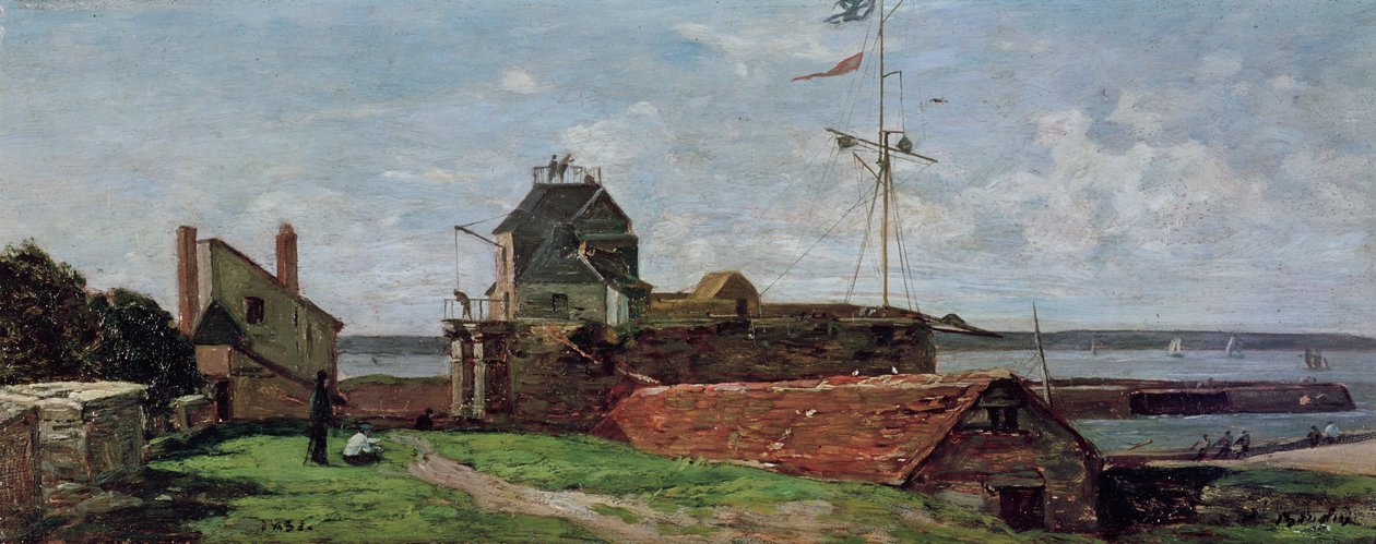 The Francois Ier Tower at le Havre, 1852  by Eugene Louis Boudin