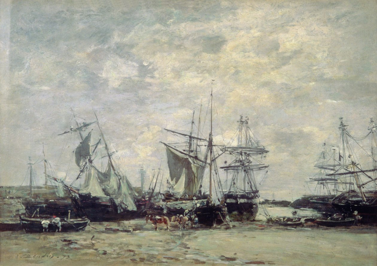 Portieux Limanı, 1873 by Eugene Louis Boudin