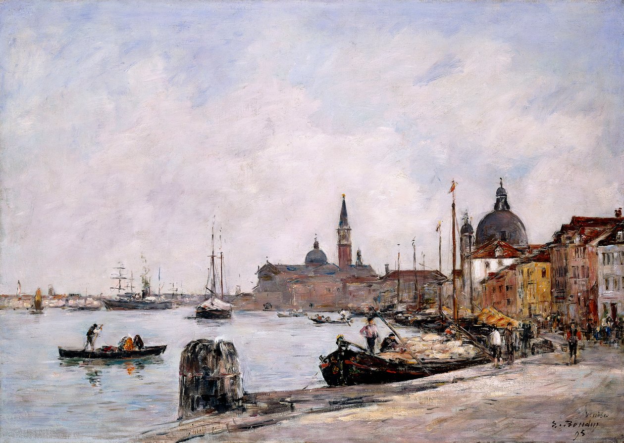 Giudecca Rıhtımı, Venedik, 1895 by Eugene Louis Boudin