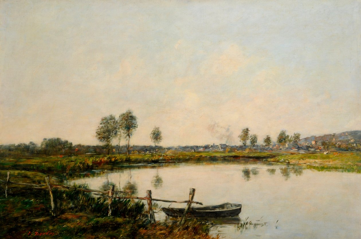 Fransa, Deauville'deki Su Çayırları (tuval üzerine yağlı boya) by Eugene Louis Boudin