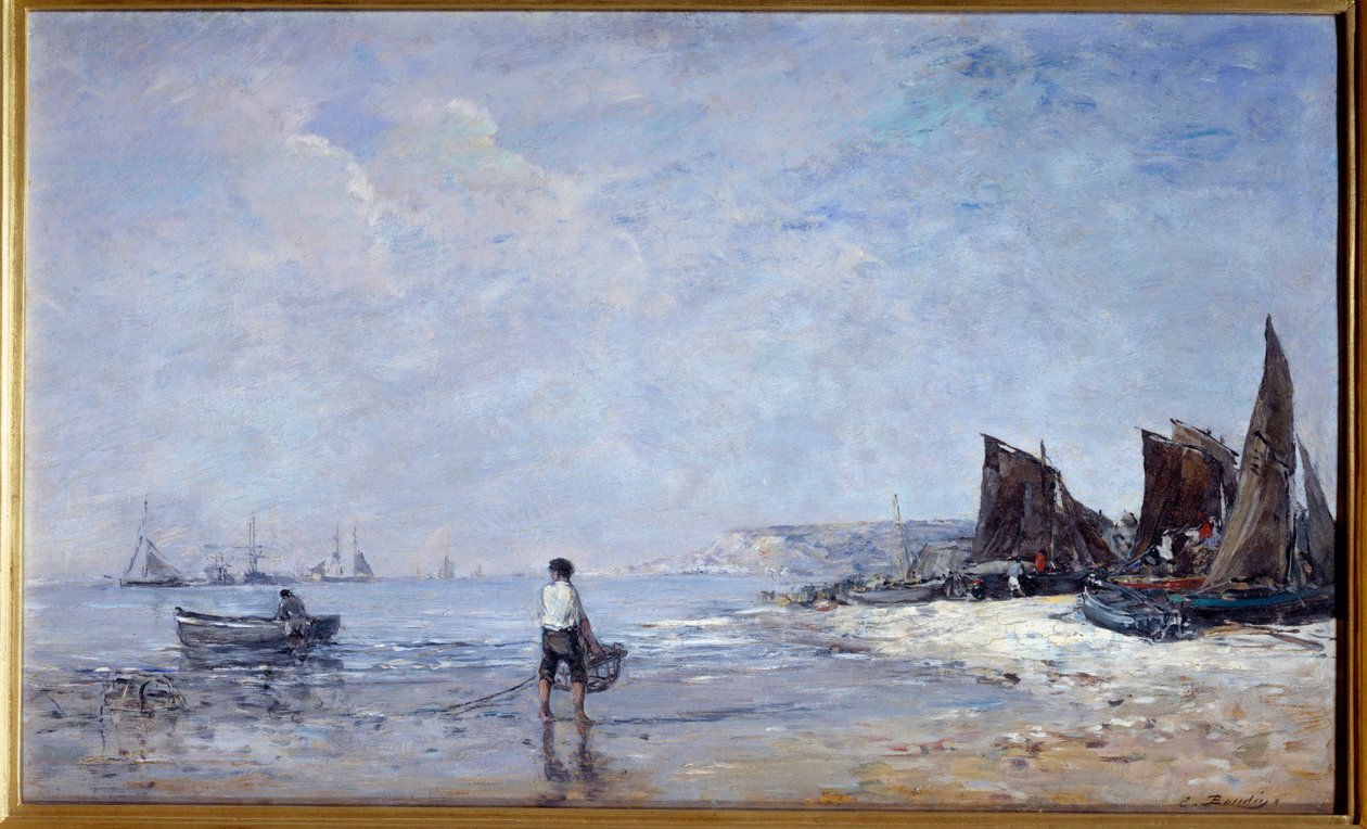 Balıkçı Resmi Eugene Louis Boudin (1824-1898) 19. yüzyıl Güneşi. 0,35x0,57 m Rouen, Güzel Sanatlar Müzesi by Eugene Louis Boudin