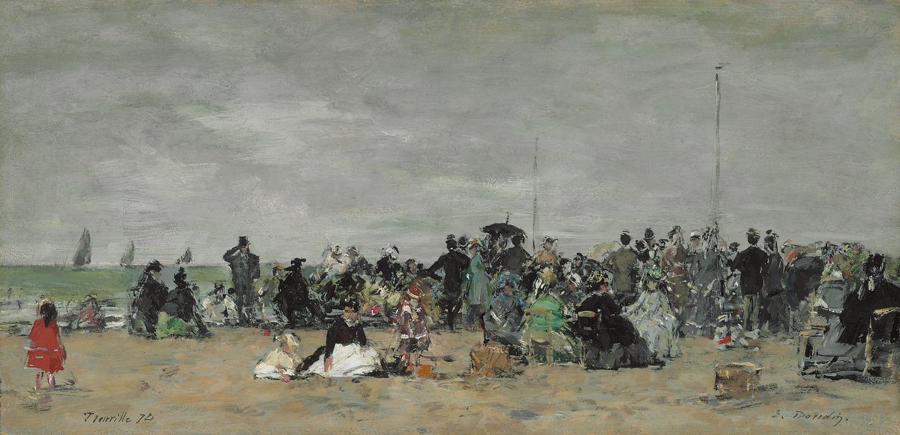 Trouville Plajı, 1874 by Eugene Louis Boudin