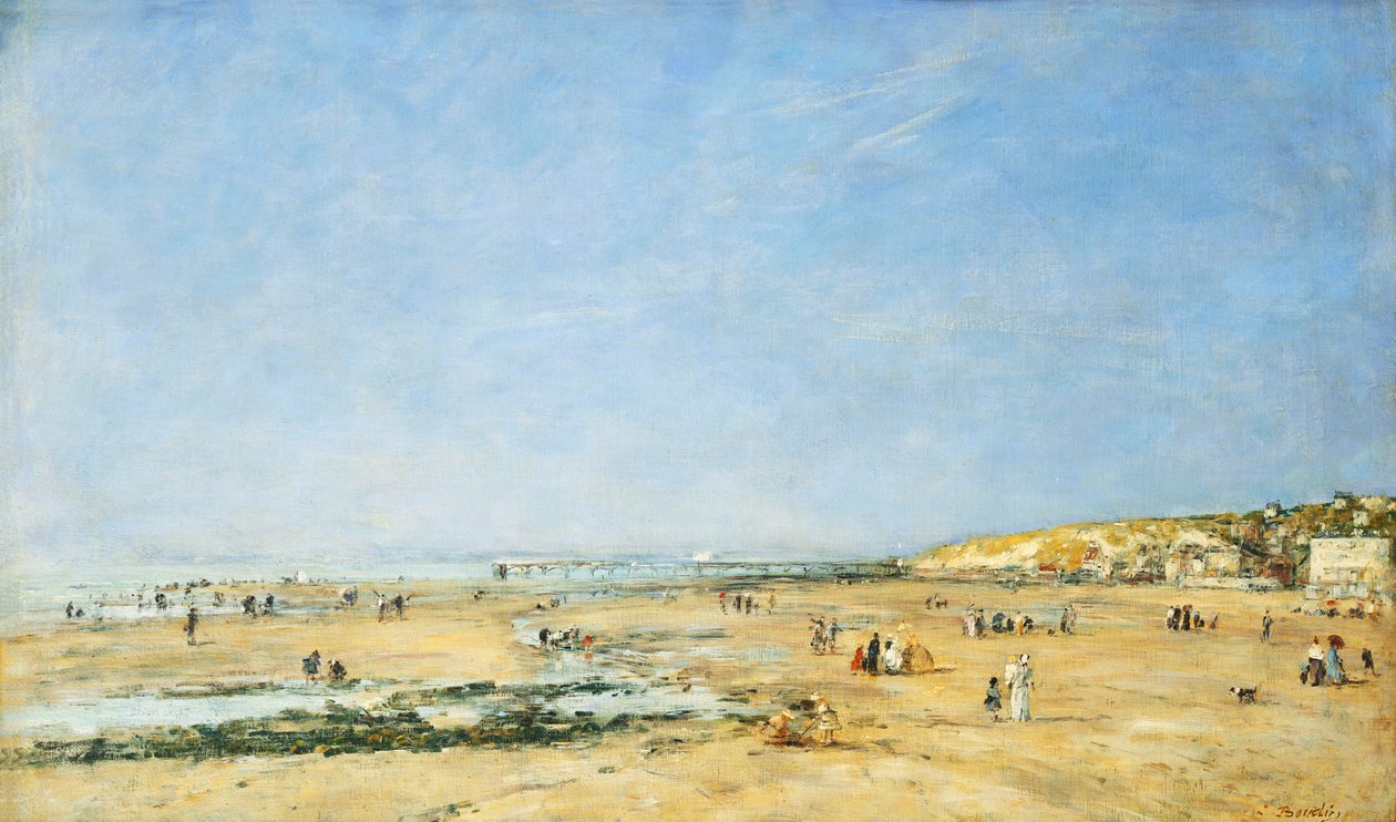 Trouville, Sahilden Genel Görünüm; Trouville, Sahilden Genel Görünüm, 1890 by Eugene Louis Boudin