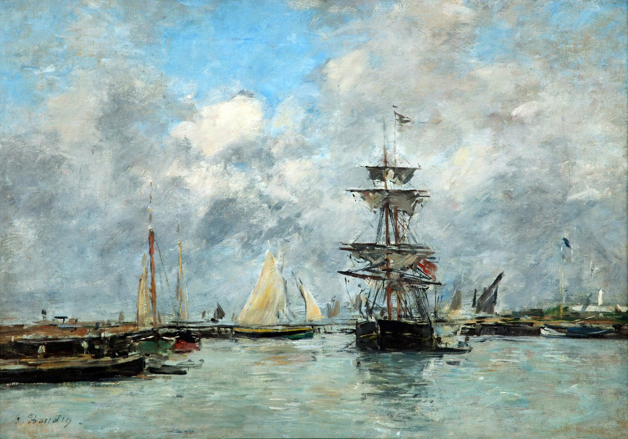 Trouville Limanı (tuval üzerine yağlıboya) by Eugene Louis Boudin