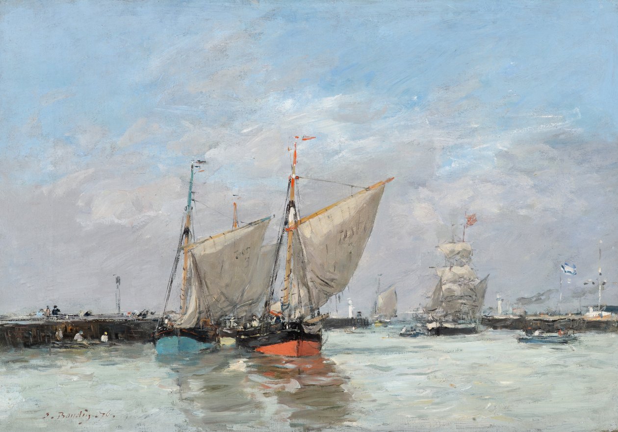 Trouville, İskeleler, Gelgit, 1876 by Eugene Louis Boudin