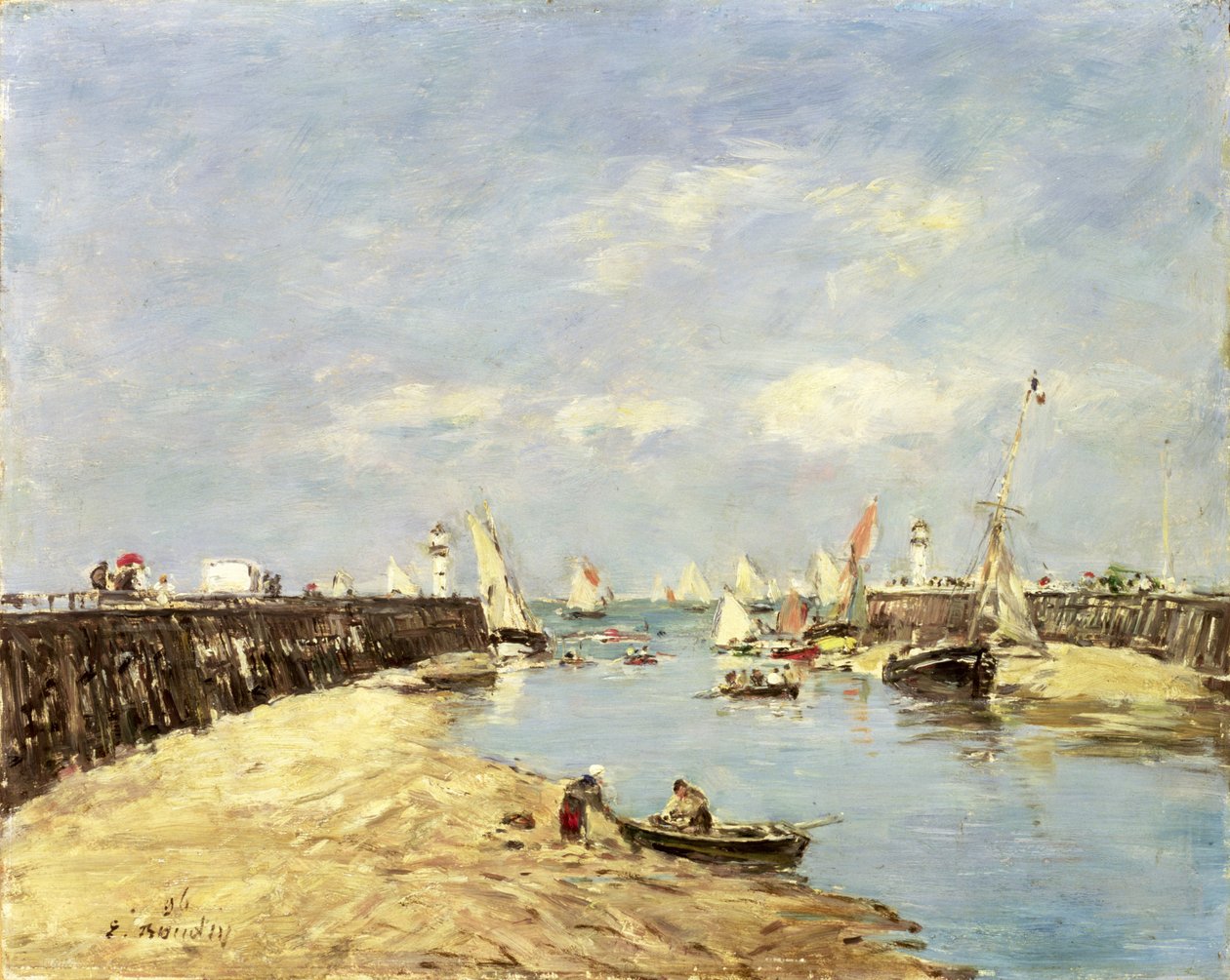 Trouville, İskele ve Havza, 1896 by Eugene Louis Boudin