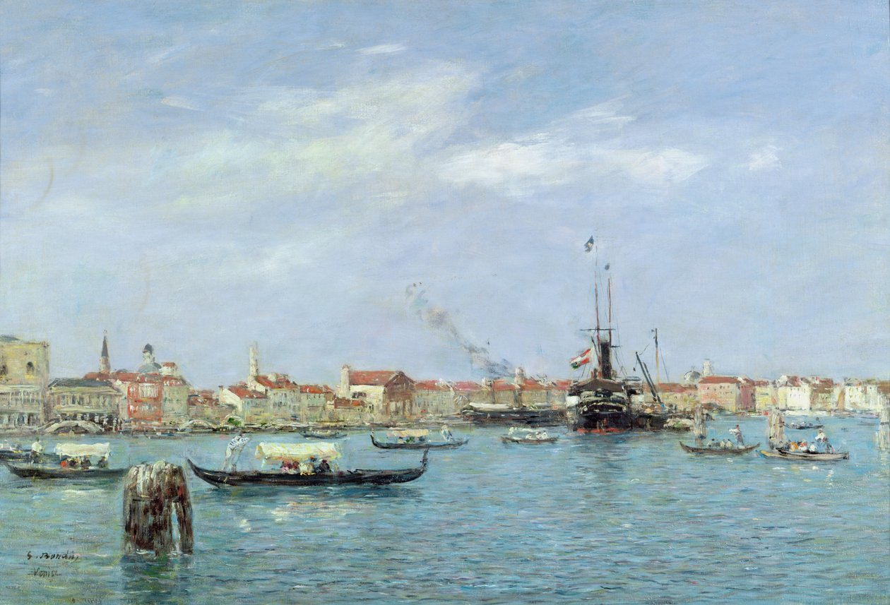 Venedik, Büyük Kanal, Avusturya Vapuru, 1895 by Eugene Louis Boudin
