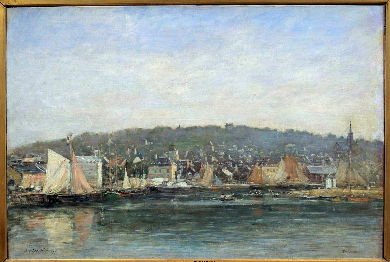 Eugene Louis Boudin tarafından Trouville limanının görünümü by Eugene Louis Boudin
