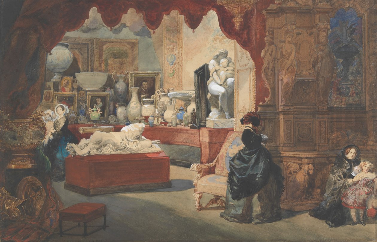 Bir Müzenin İçi, 19. yüzyıl. by Eugene Louis Lami