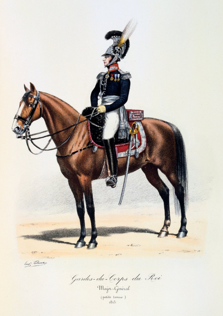Gardes-du-Corps de Roi, Tümgeneral, soyunmuş, 1815 by Eugene Titeux