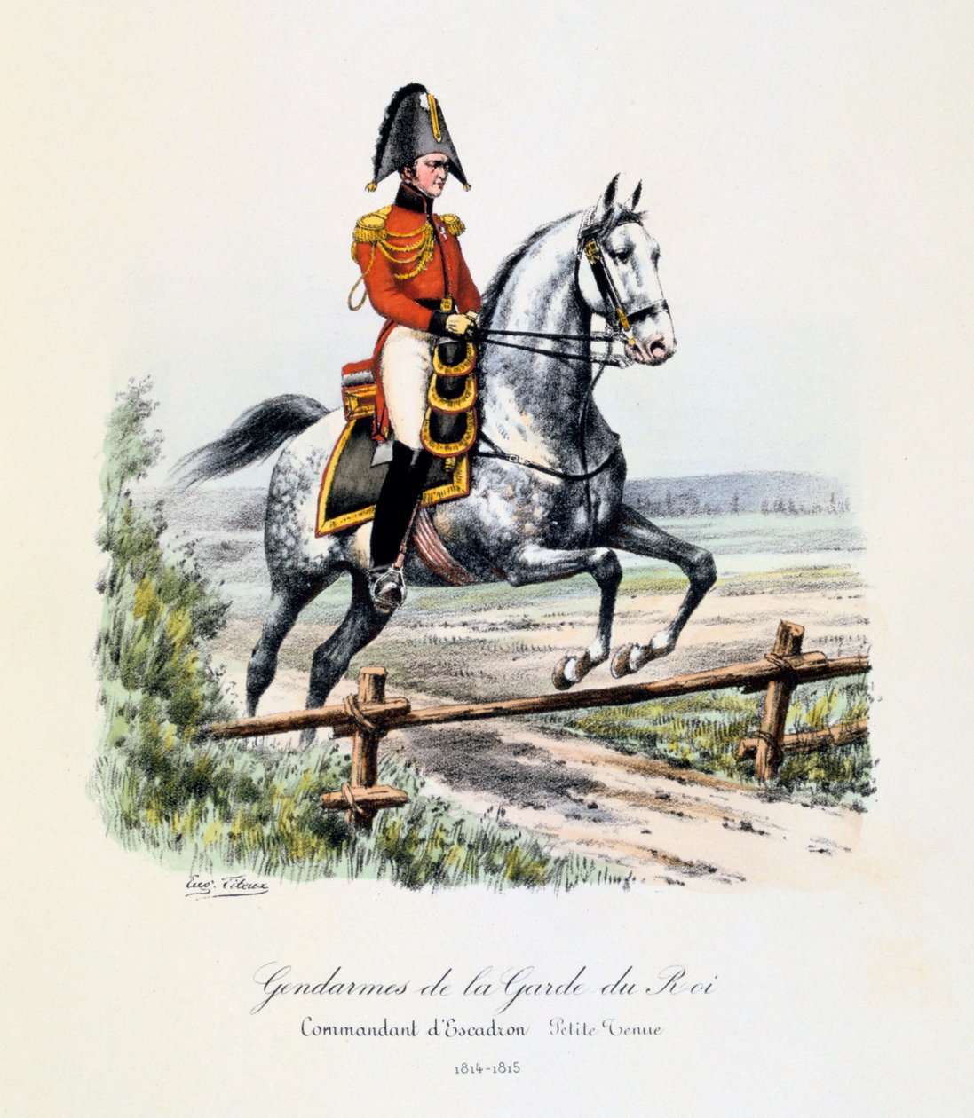 Kral Muhafızları Jandarma, Filo Komutanı, soyunmak, 1814-15 by Eugene Titeux