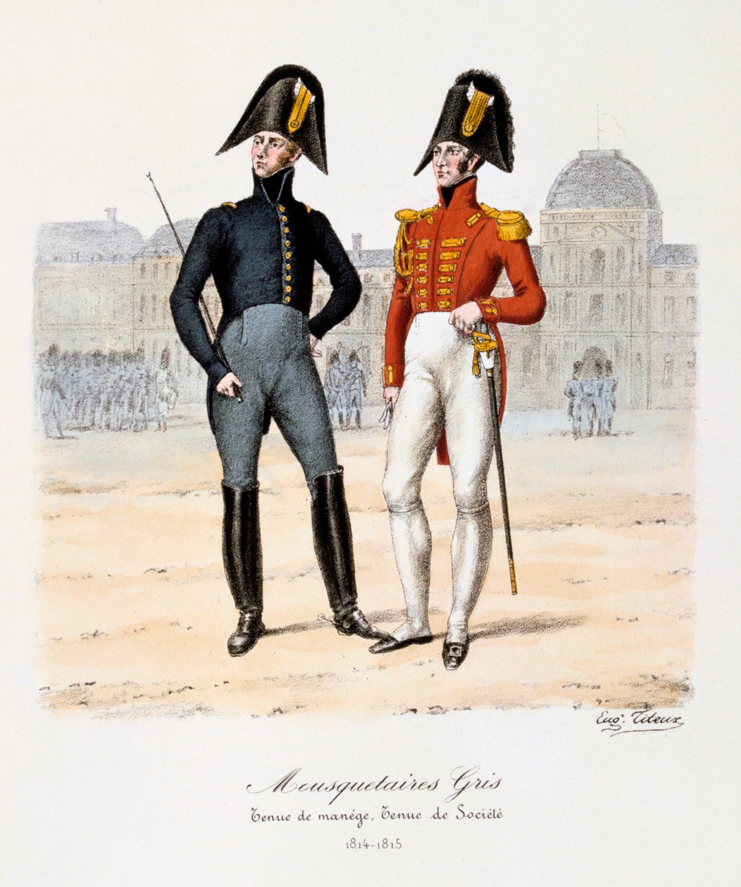 Gri Silahşörler, Manej ve Sosyete Elbisesi, 1814-15 by Eugene Titeux