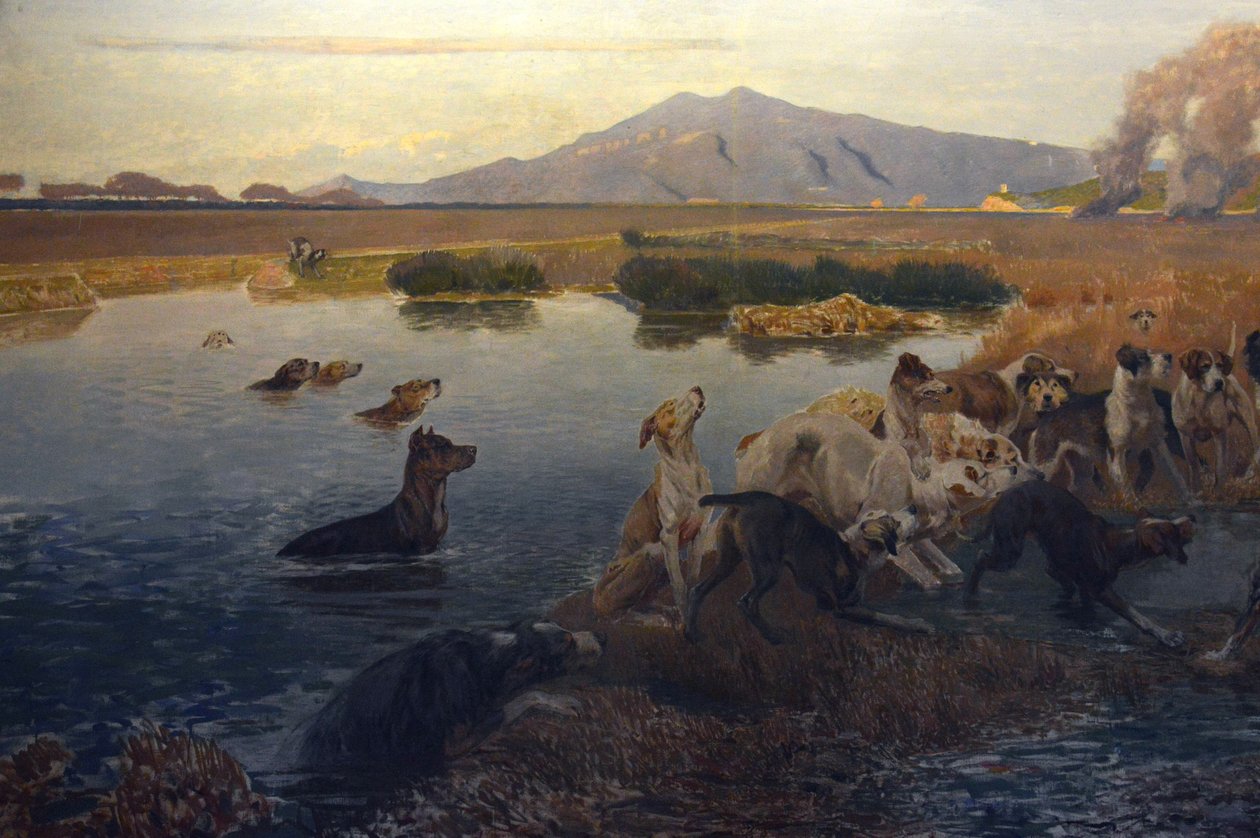 Burano Bataklıklarında Yaban Domuzu Avı (detay 2) by Eugenio Cecconi
