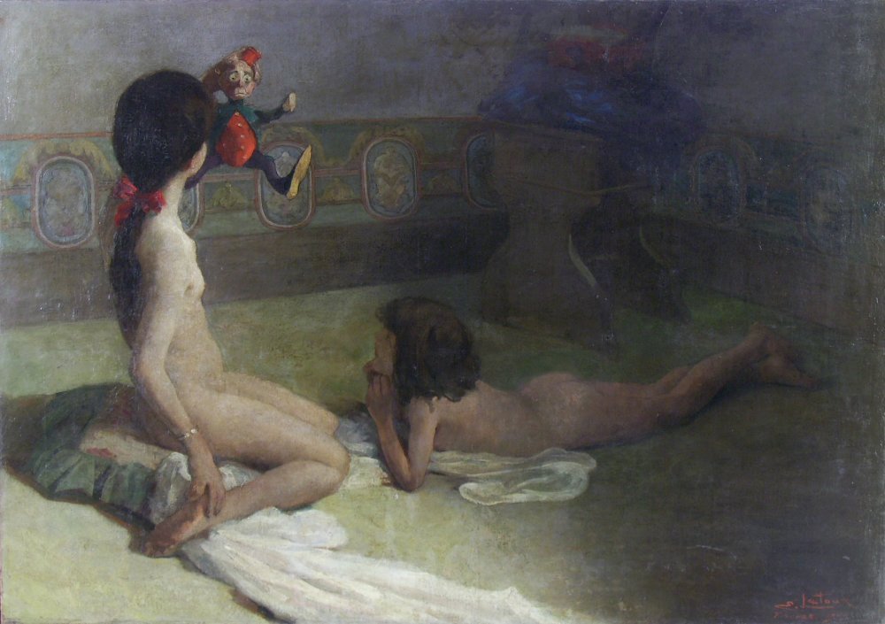 Pulcinella ile Meninas e PolichineloKızlar by Eugenio Latour