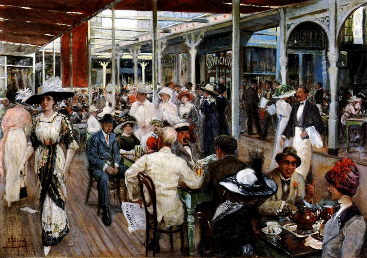 Kafe Terası, Mar del Plata, Arjantin, 1912 by Eugenio Alvarez Dumont