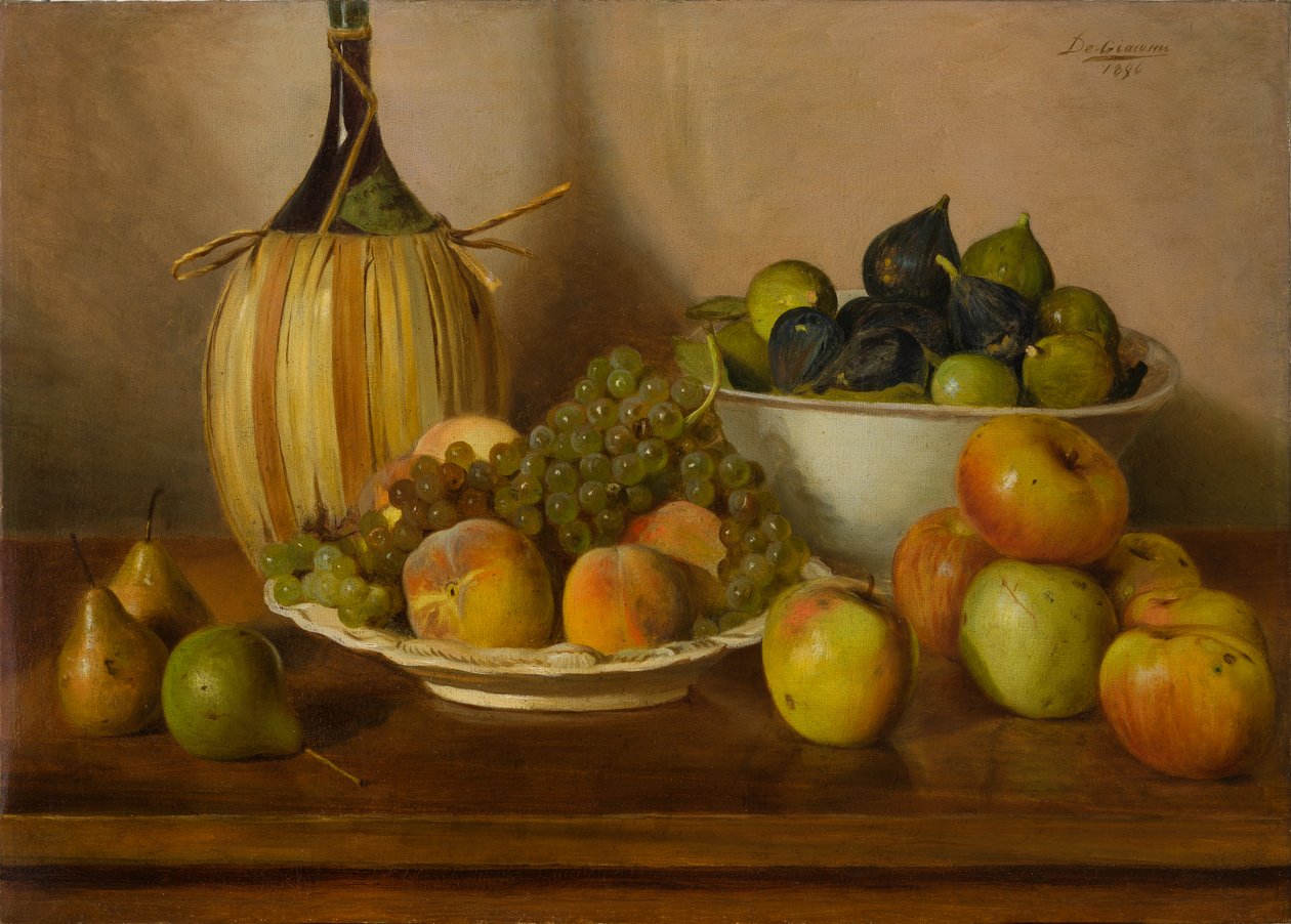 Meyveli Natürmort (tuval üzerine yağlı boya) by Eugenio De Giacomi