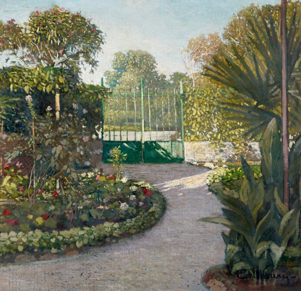 Bahçe, tablo Eugenio Olivari (1882-1917), karton üzerine yağlı boya, 69x72 cm by Eugenio Olivari