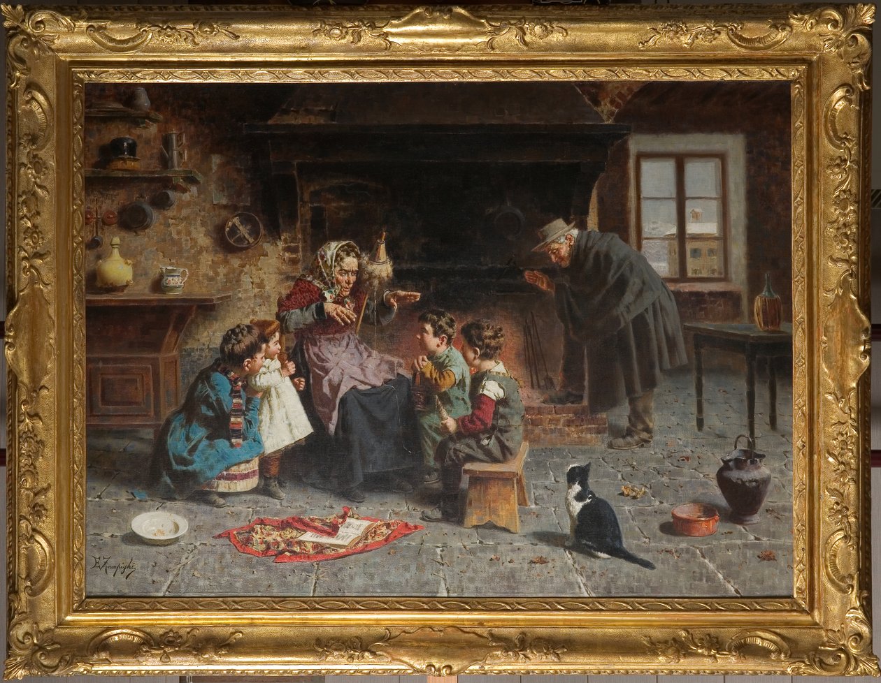 Büyükannede (tuval üzerine yağlı boya) by Eugenio Zampighi
