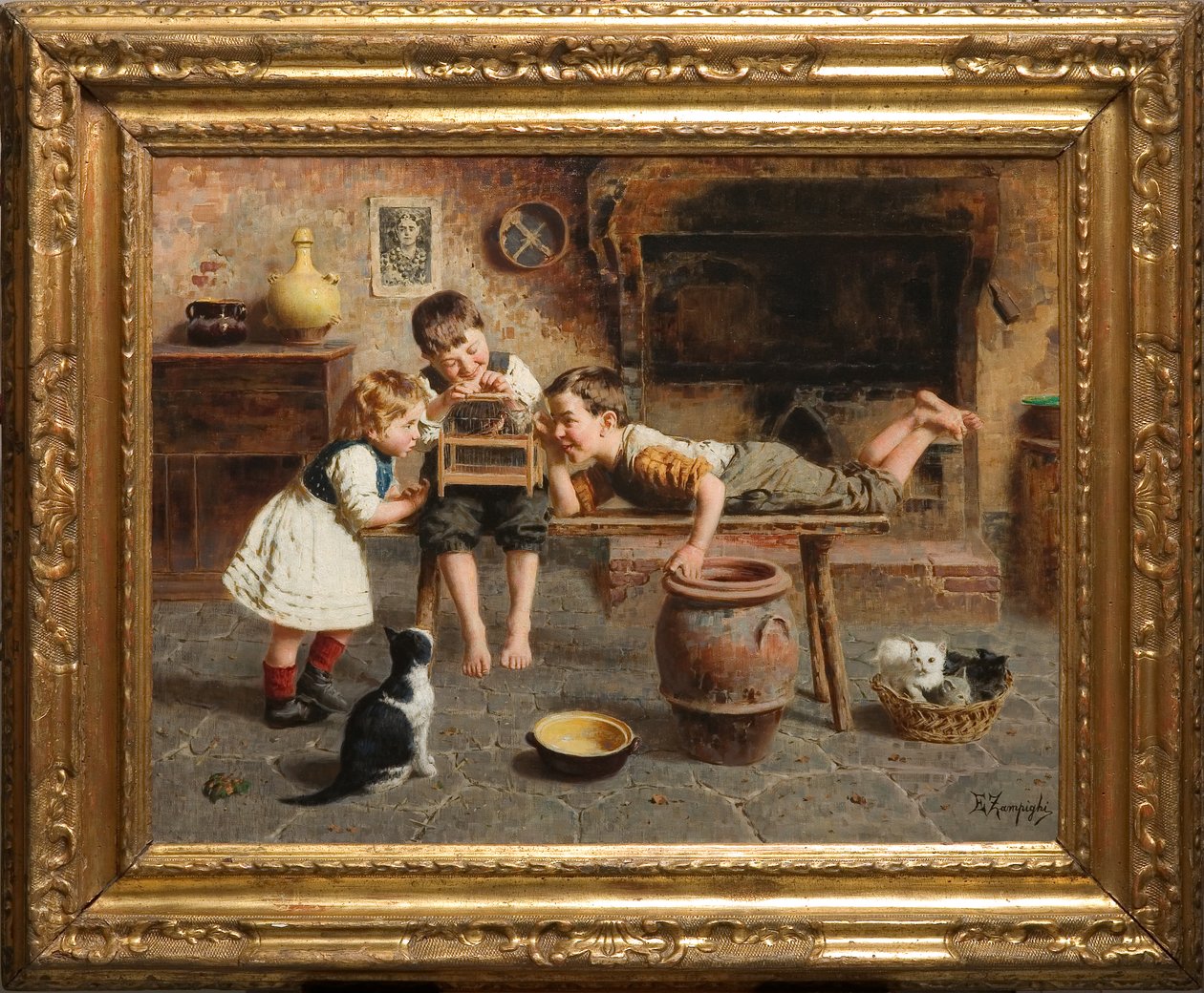 Çocuk Oyunları (tuval üzerine yağlı boya) by Eugenio Zampighi