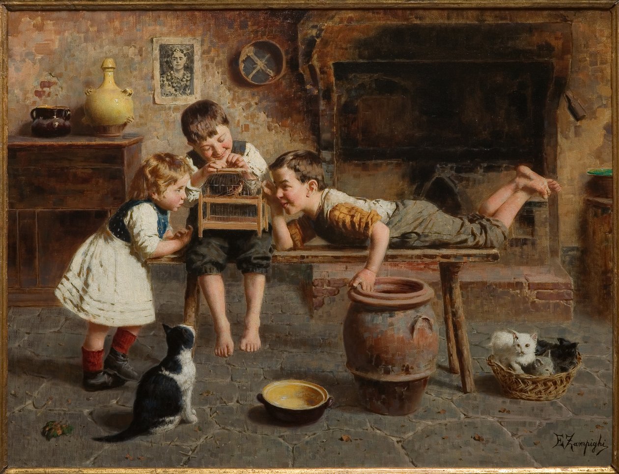 Çocuk Oyunları (tuval üzerine yağlı boya) by Eugenio Zampighi